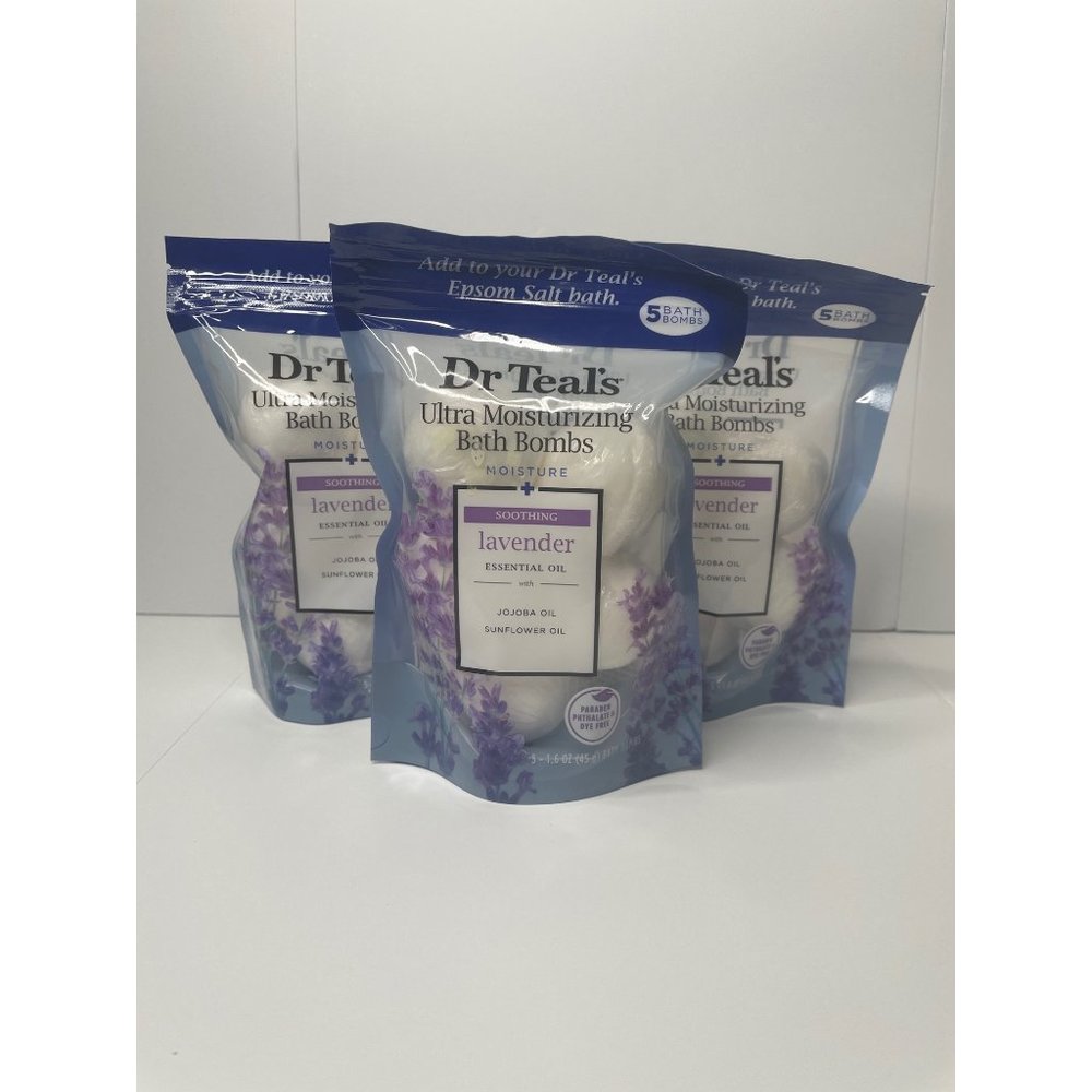 Dr Teal's Ultra Moisturizing Bath Bombs Lavender Essential Oil 3 packs